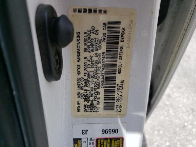 Photo 10 from auction – 2010 TOYOTA COROLLA BA with VIN 1NXBU4EE7AZ257428