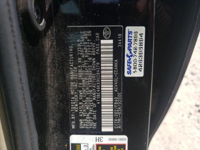 Photo 10 from auction – 2009 TOYOTA CAMRY BASE with VIN 4T1BE46KX9U284278