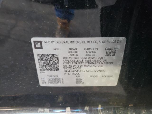 Photo 10 from auction – 2018 CHEVROLET SILVERADO with VIN 3GCUKSEC1JG377959