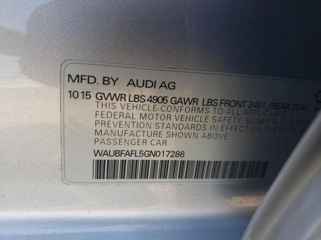 Photo 10 from auction – 2016 AUDI A4 PREMIUM with VIN WAUBFAFL5GN017286