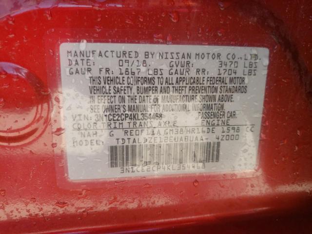 Photo 10 from auction – 2019 NISSAN VERSA NOTE with VIN 3N1CE2CP4KL354468