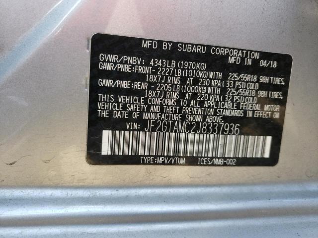Photo 10 from auction – 2018 SUBARU CROSSTREK with VIN JF2GTAMC2J8337936