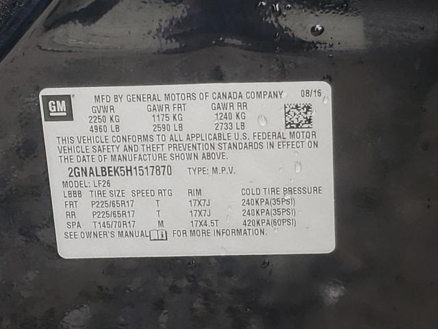 Photo 10 from auction – 2017 CHEVROLET EQUINOX LS with VIN 2GNALBEK5H1517870