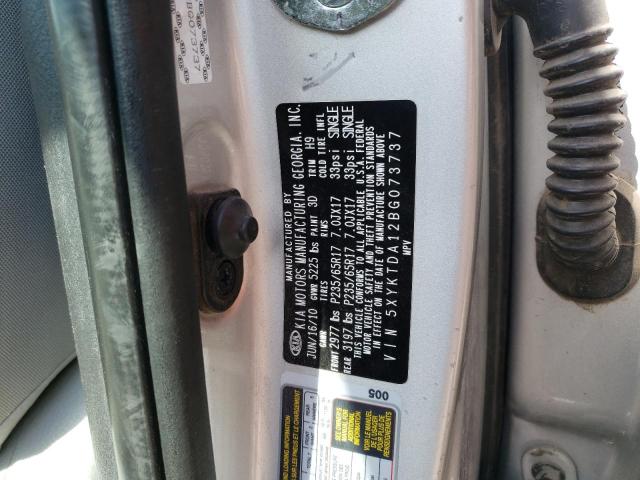 Photo 10 from auction – 2011 KIA SORENTO BA with VIN 5XYKTDA12BG073737