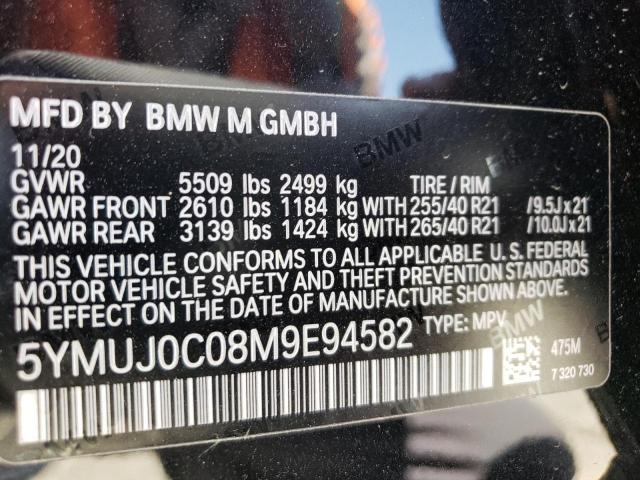 Photo 10 from auction – 2021 BMW X4 M COMPE with VIN 5YMUJ0C08M9E94582