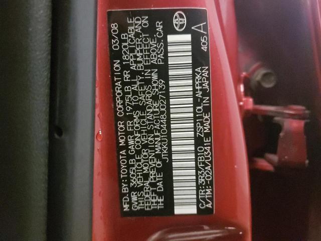 Photo 10 from auction – 2008 SCION XD AUTOMAT with VIN JTKKU10448J027139