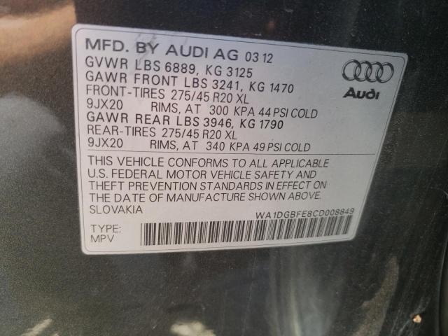 Photo 10 from auction – 2012 AUDI Q7 PRESTIG with VIN WA1DGBFE8CD008849
