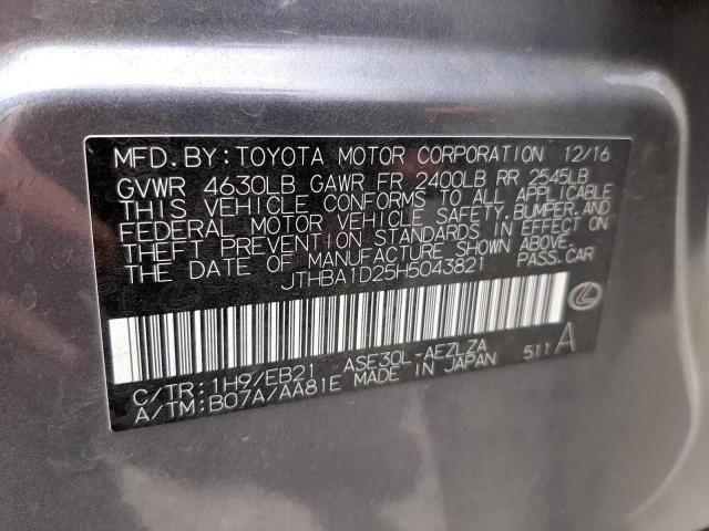 Photo 10 from auction – 2017 LEXUS IS 200T with VIN JTHBA1D25H5043821
