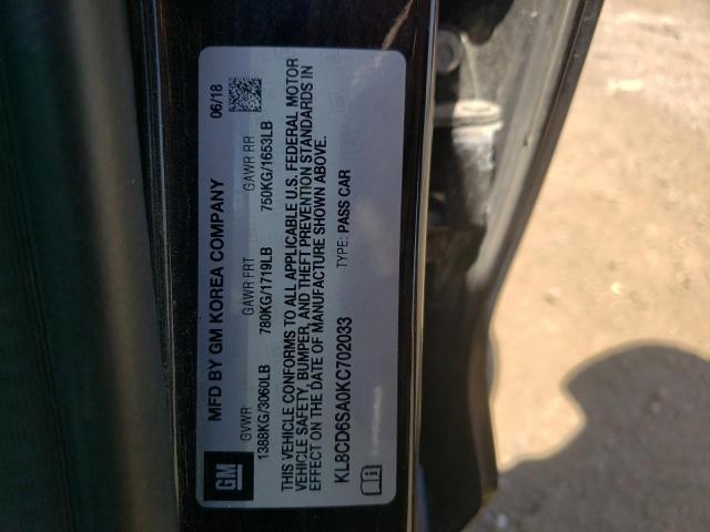 Photo 10 from auction – 2019 CHEVROLET SPARK 1LT with VIN KL8CD6SA0KC702033