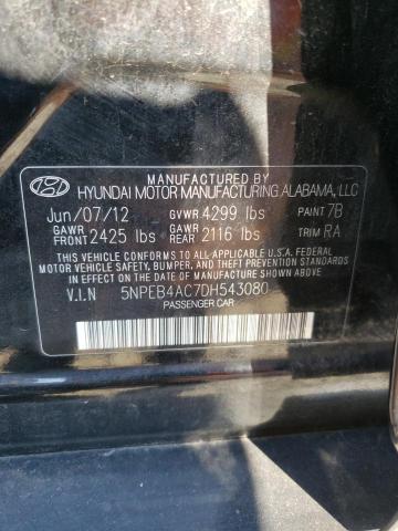 Photo 10 from auction – 2013 HYUNDAI SONATA GLS with VIN 5NPEB4AC7DH543080