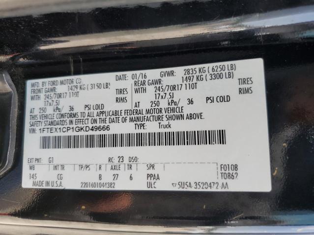 Photo 10 from auction – 2016 FORD F150 SUPER with VIN 1FTEX1CP1GKD49666