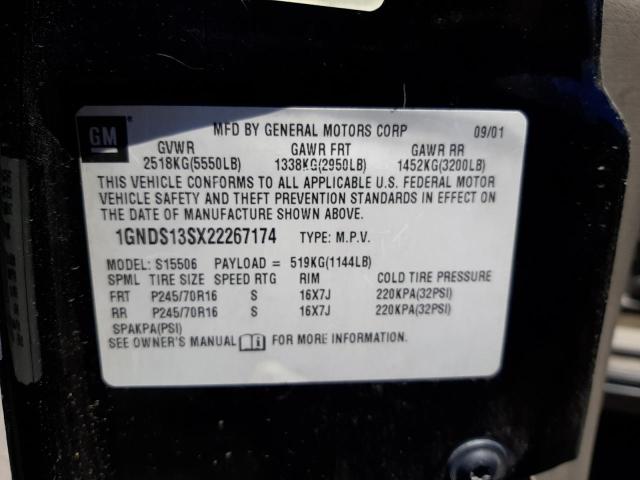 Photo 10 from auction – 2002 CHEVROLET TRAILBLAZE with VIN 1GNDS13SX22267174
