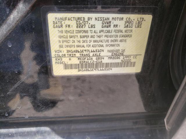 Photo 10 from auction – 2007 NISSAN SENTRA 2.0 with VIN 3N1AB61E97L665104
