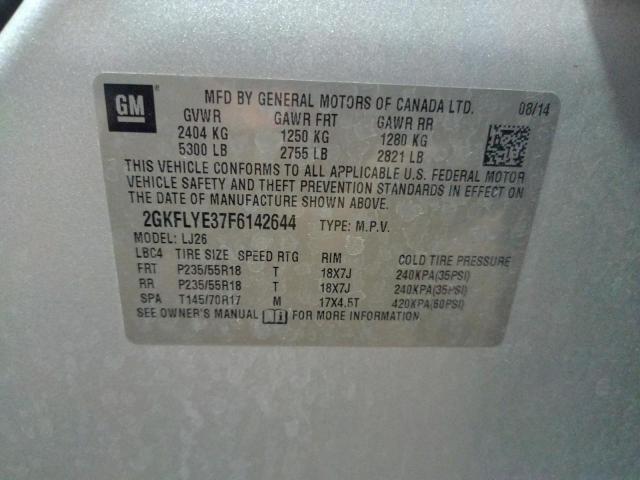 Photo 10 from auction – 2015 GMC TERRAIN SL with VIN 2GKFLYE37F6142644