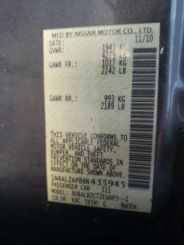 Photo 10 from auction – 2011 NISSAN ALTIMA BAS with VIN 1N4AL2AP8BN435945