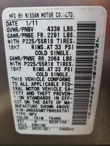 Photo 10 from auction – 2011 NISSAN ROGUE S with VIN JN8AS5MT7BW566791