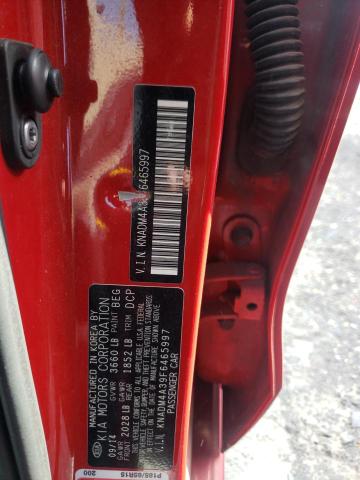 Photo 10 from auction – 2015 KIA RIO LX with VIN KNADM4A39F6465997