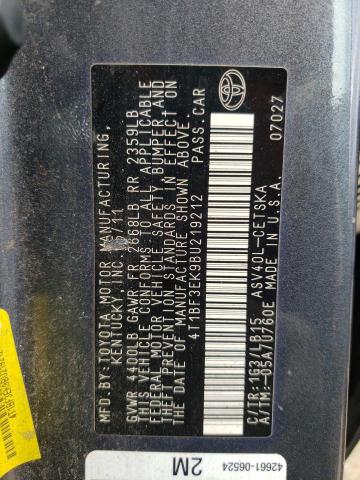 Photo 10 from auction – 2011 TOYOTA CAMRY BASE with VIN 4T1BF3EK9BU219212