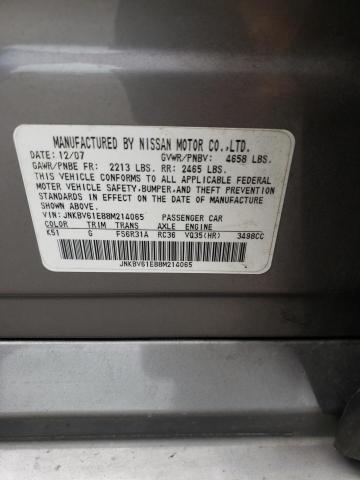 Photo 10 from auction – 2008 INFINITI G35 with VIN JNKBV61E88M214065
