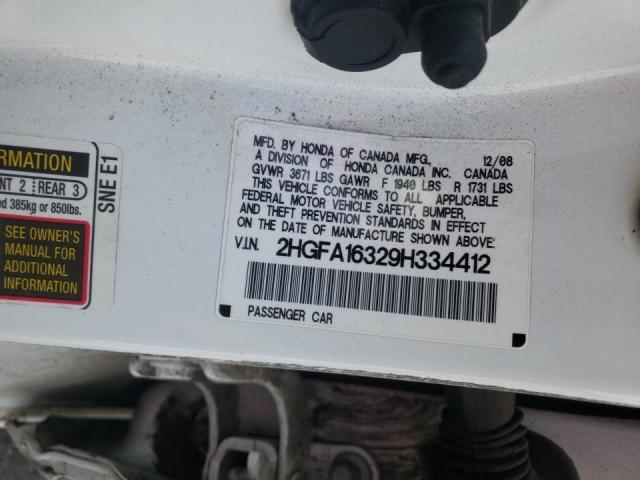 Photo 10 from auction – 2009 HONDA CIVIC VP with VIN 2HGFA16329H334412