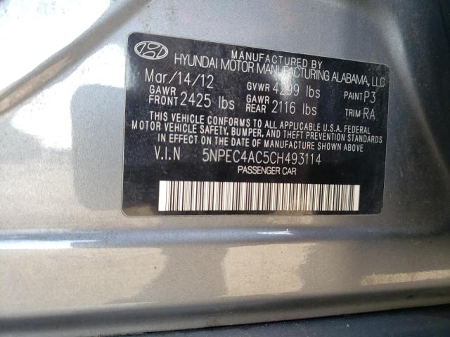 Photo 10 from auction – 2012 HYUNDAI SONATA SE with VIN 5NPEC4AC5CH493114