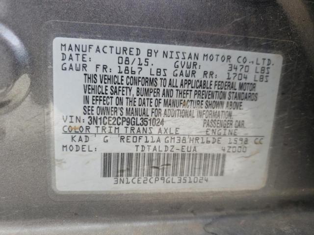 Photo 10 from auction – 2016 NISSAN VERSA NOTE with VIN 3N1CE2CP9GL351024