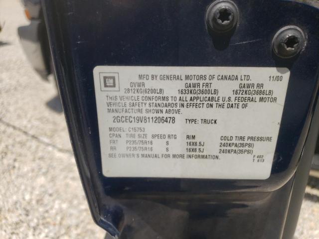 Photo 10 from auction – 2001 CHEVROLET SILVERADO with VIN 2GCEC19V811206478