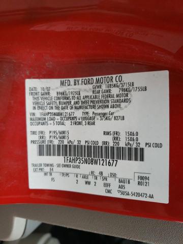 Photo 10 from auction – 2008 FORD FOCUS SE with VIN 1FAHP35N08W121677