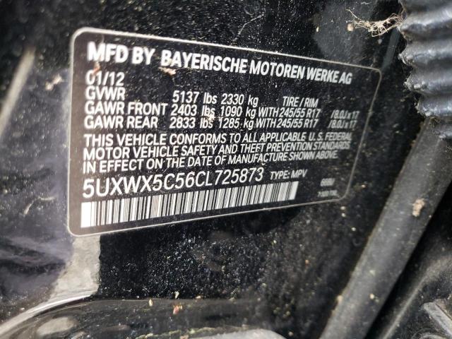 Photo 10 from auction – 2012 BMW X3 XDRIVE2 with VIN 5UXWX5C56CL725873