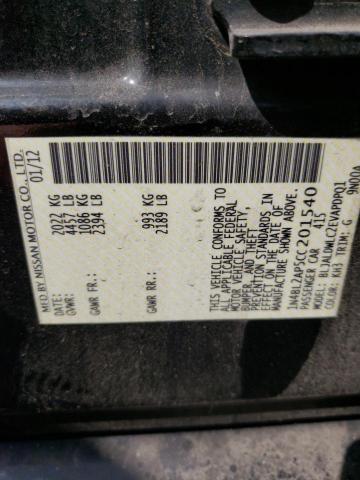 Photo 10 from auction – 2012 NISSAN ALTIMA SR with VIN 1N4BL2AP5CC201540