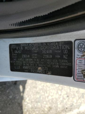 Photo 10 from auction – 2007 KIA SPECTRA EX with VIN KNAFE122175483573