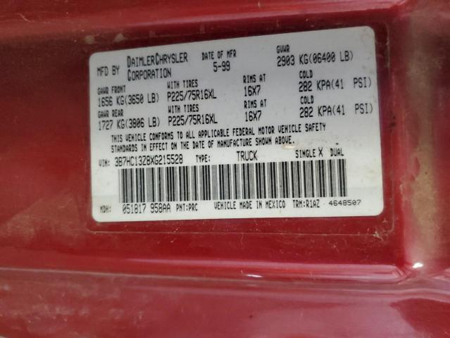 Photo 10 from auction – 1999 DODGE RAM 1500 with VIN 3B7HC13Z8XG215528