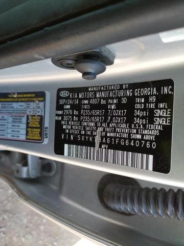Photo 10 from auction – 2015 KIA SORENTO LX with VIN 5XYKT3A61FG640760