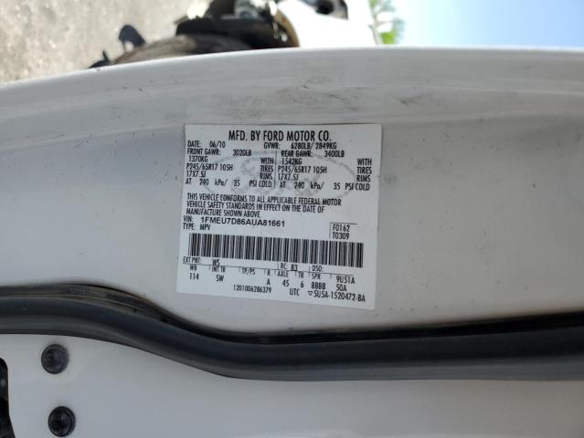 Photo 10 from auction – 2010 FORD EXPLORER X with VIN 1FMEU7D86AUA81661