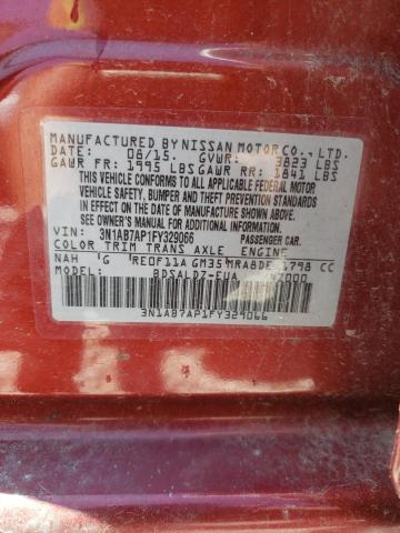 Photo 10 from auction – 2015 NISSAN SENTRA S with VIN 3N1AB7AP1FY329066