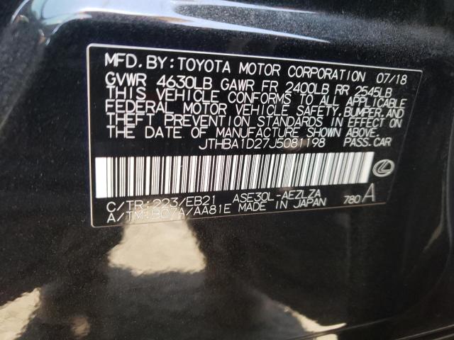 Photo 10 from auction – 2018 LEXUS IS 300 with VIN JTHBA1D27J5081198