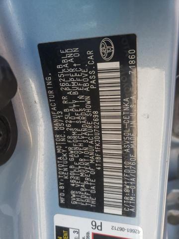 Photo 10 from auction – 2013 TOYOTA CAMRY L with VIN 4T1BF1FK3DU702698