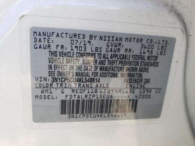 Photo 10 from auction – 2019 NISSAN KICKS S with VIN 3N1CP5CU4KL548614