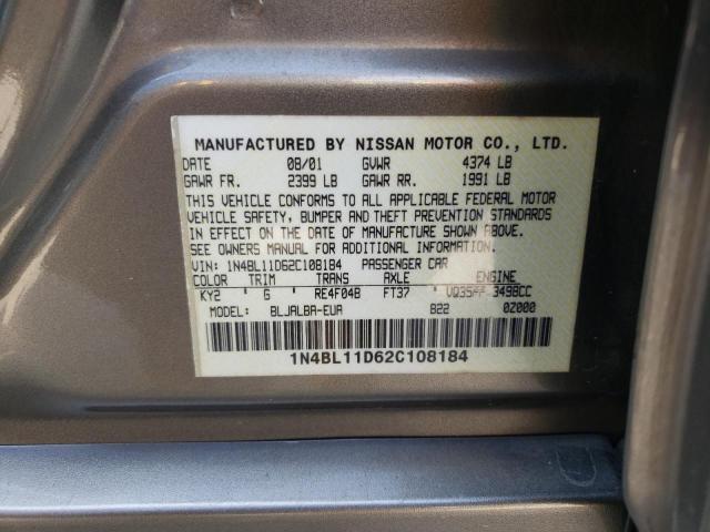 Photo 10 from auction – 2002 NISSAN ALTIMA SE with VIN 1N4BL11D62C108184