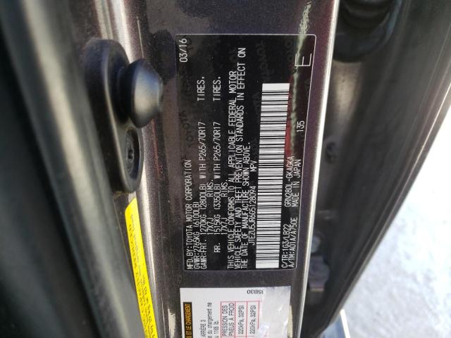 Photo 10 from auction – 2016 TOYOTA 4RUNNER SR with VIN JTEZU5JR6G5128094