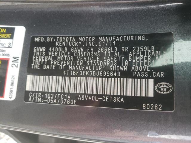 Photo 10 from auction – 2011 TOYOTA CAMRY BASE with VIN 4T1BF3EK3BU699649