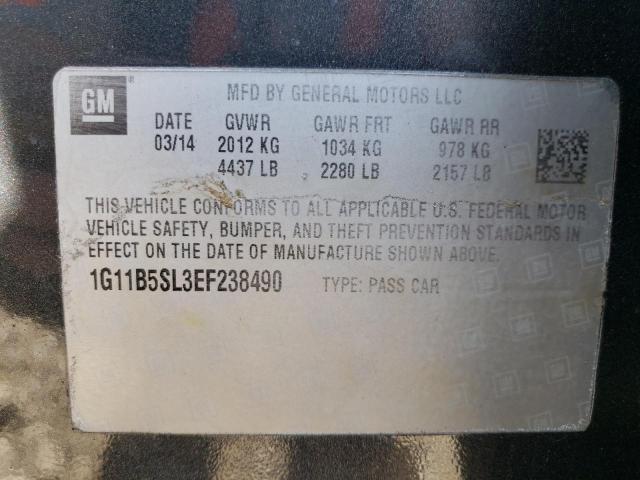 Photo 10 from auction – 2014 CHEVROLET MALIBU LS with VIN 1G11B5SL3EF238490