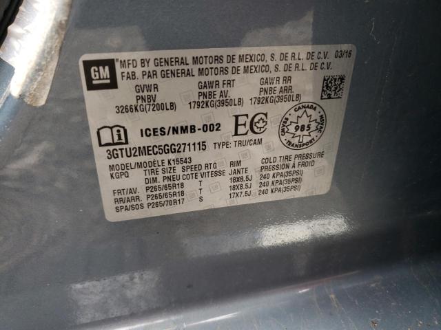 Photo 10 from auction – 2016 GMC SIERRA K15 with VIN 3GTU2MEC5GG271115