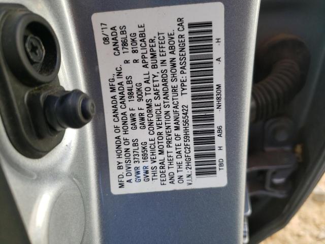 Photo 10 from auction – 2017 HONDA CIVIC LX with VIN 2HGFC2F59HH565422
