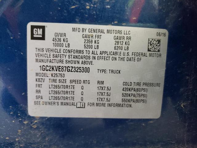Photo 10 from auction – 2016 CHEVROLET silverado with VIN 1GC2KVE87GZ325300