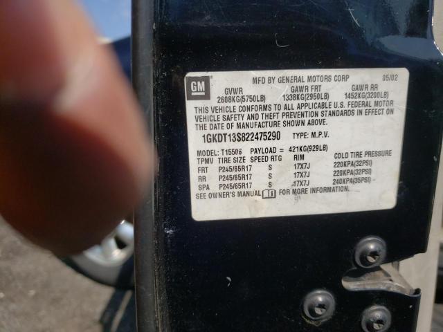 Photo 10 from auction – 2002 GMC ENVOY with VIN 1GKDT13S822475290