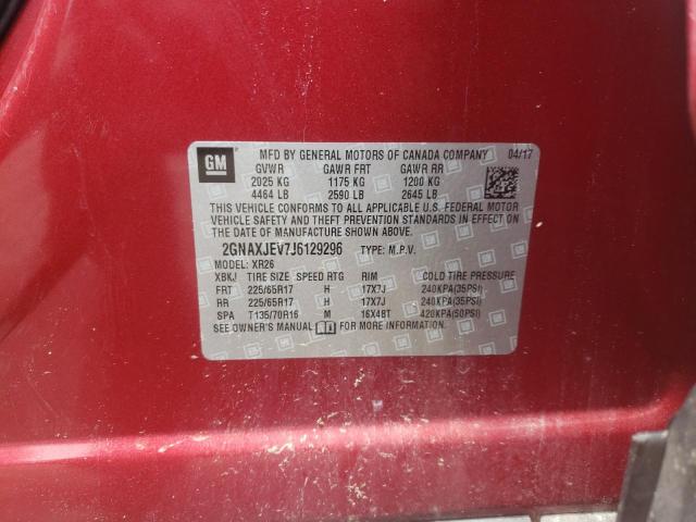 Photo 10 from auction – 2018 CHEVROLET EQUINOX LT with VIN 2GNAXJEV7J6129296