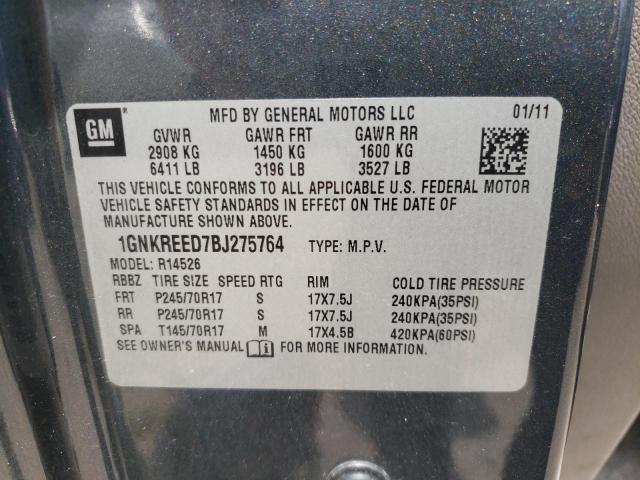 Photo 10 from auction – 2011 CHEVROLET TRAVERSE L with VIN 1GNKREED7BJ275764