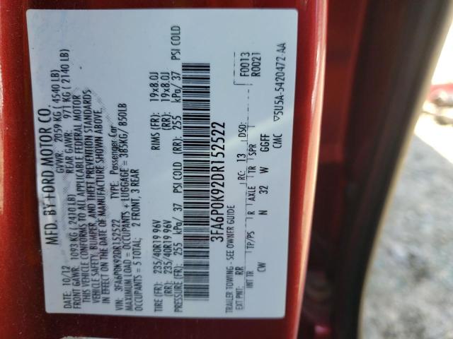 Photo 10 from auction – 2013 FORD FUSION TIT with VIN 3FA6P0K92DR152522