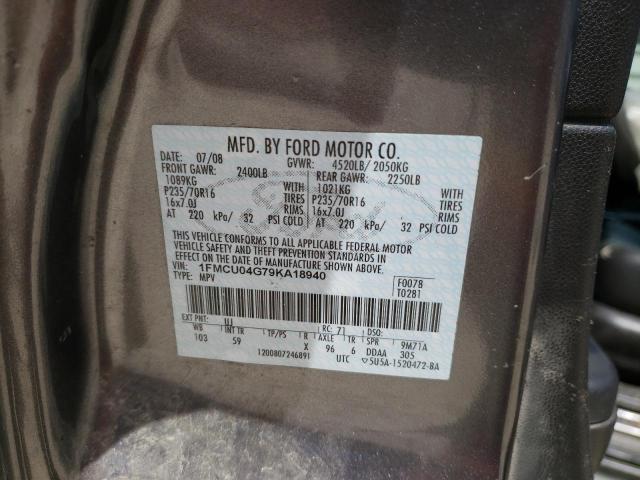 Photo 10 from auction – 2009 FORD ESCAPE LIM with VIN 1FMCU04G79KA18940